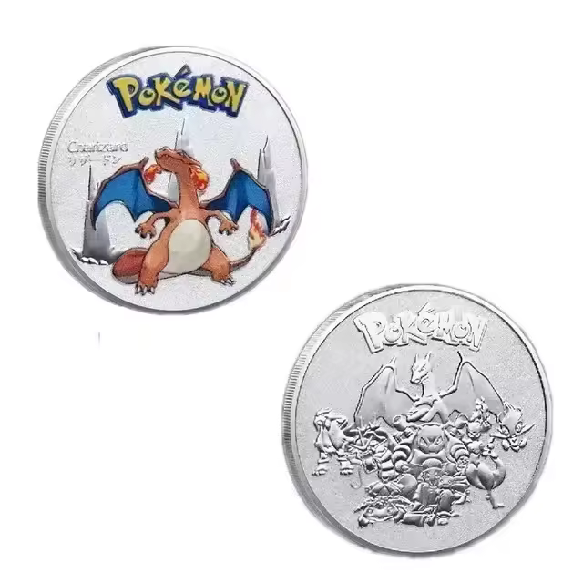 Pokemon Charizard Silver Coin Rare Collectors Gift