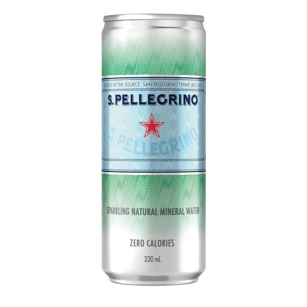 Sanpellegrino Sparkling Natural Mineral Water Cans 330ml X 4 Pack