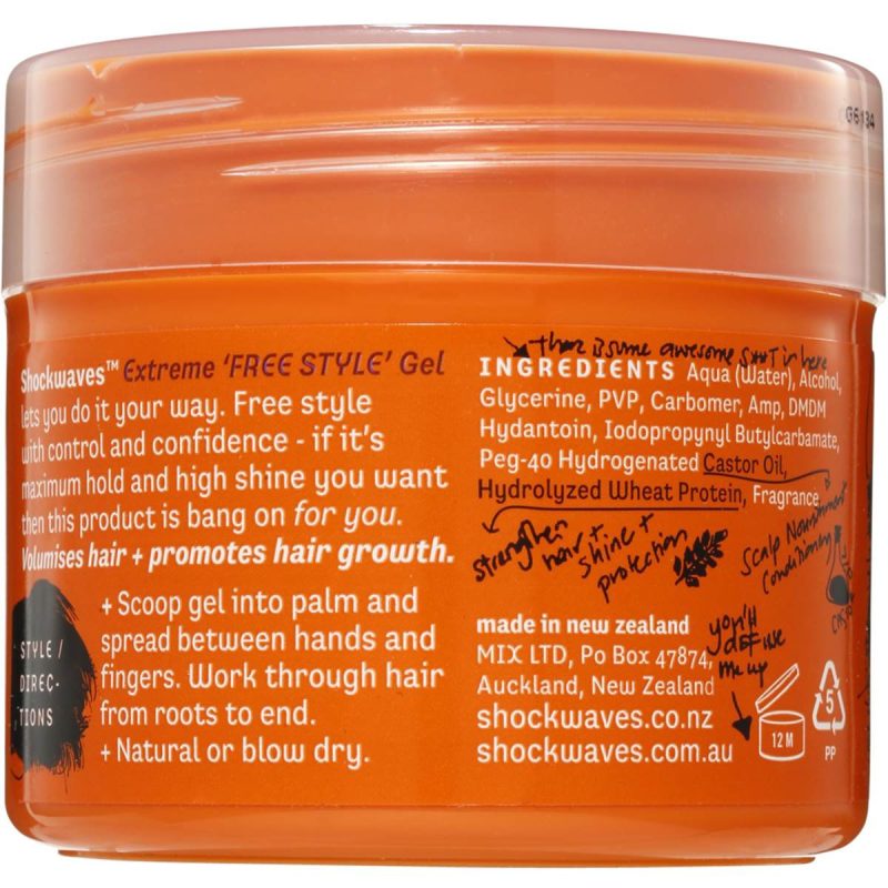 Shockwaves Free Style Extreme Hold Hard Styling Hair Gel 250ml