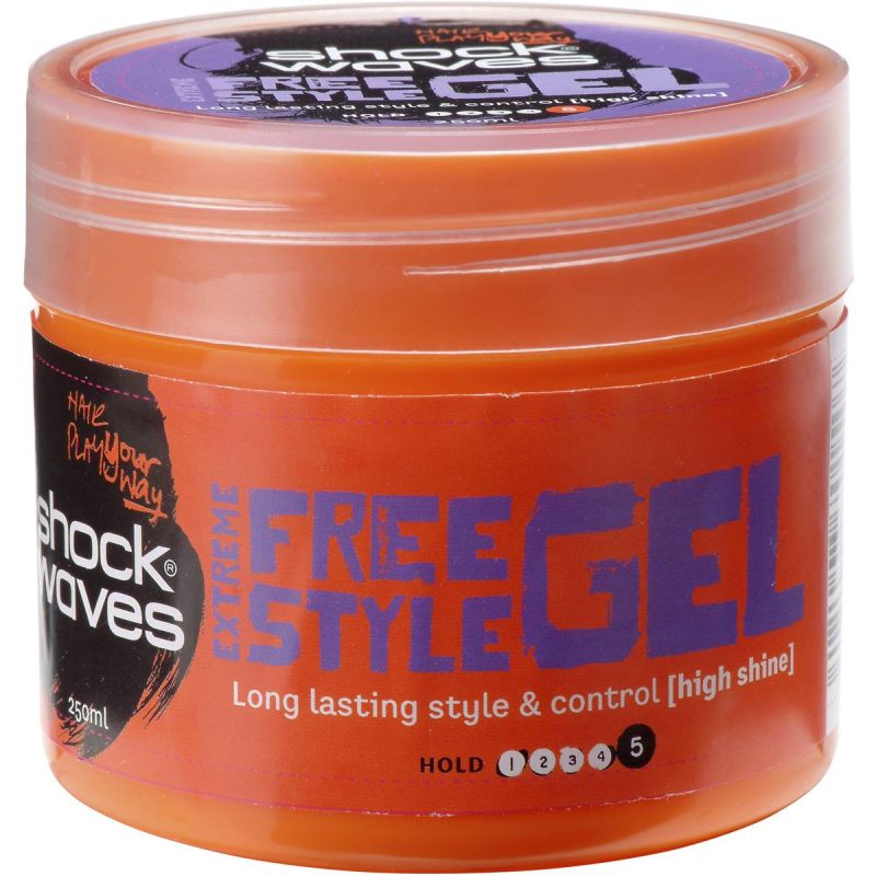 Shockwaves Free Style Extreme Hold Hard Styling Hair Gel 250ml