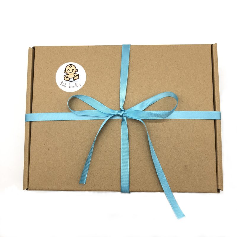 Lil Bubs Baby Feeding Bowls Bib Gift Box Set Blue