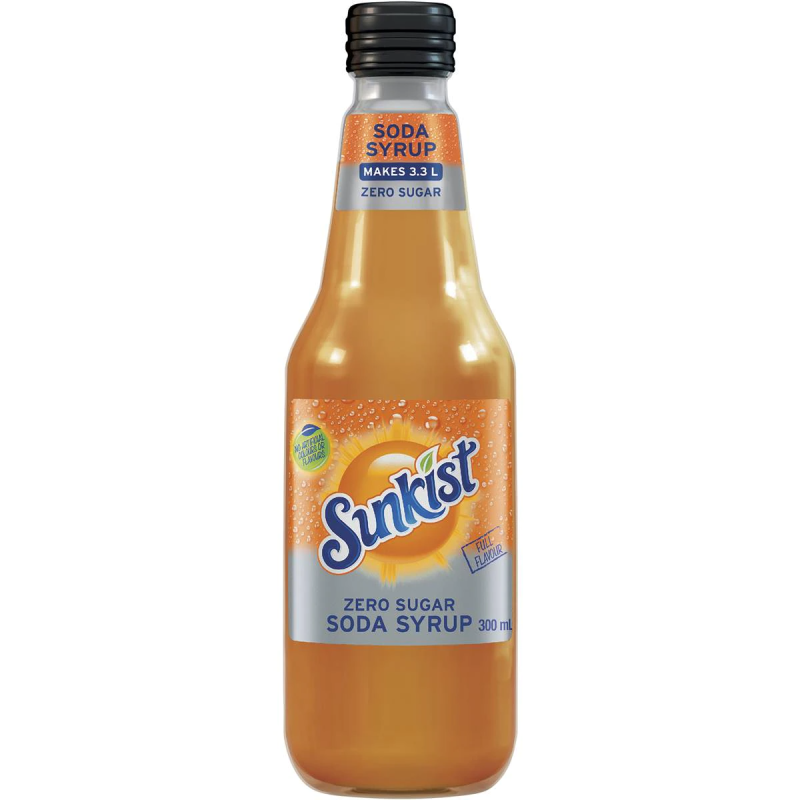 Sunkist Orange Zero Sugar Soda Syrup Mix 300ml