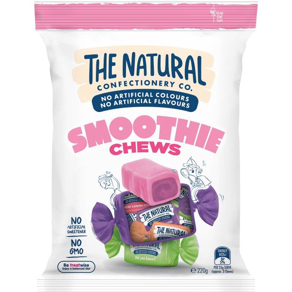 The Natural Confectionery Co Smoothie Chews Fruity Flavoured Lollies 220g