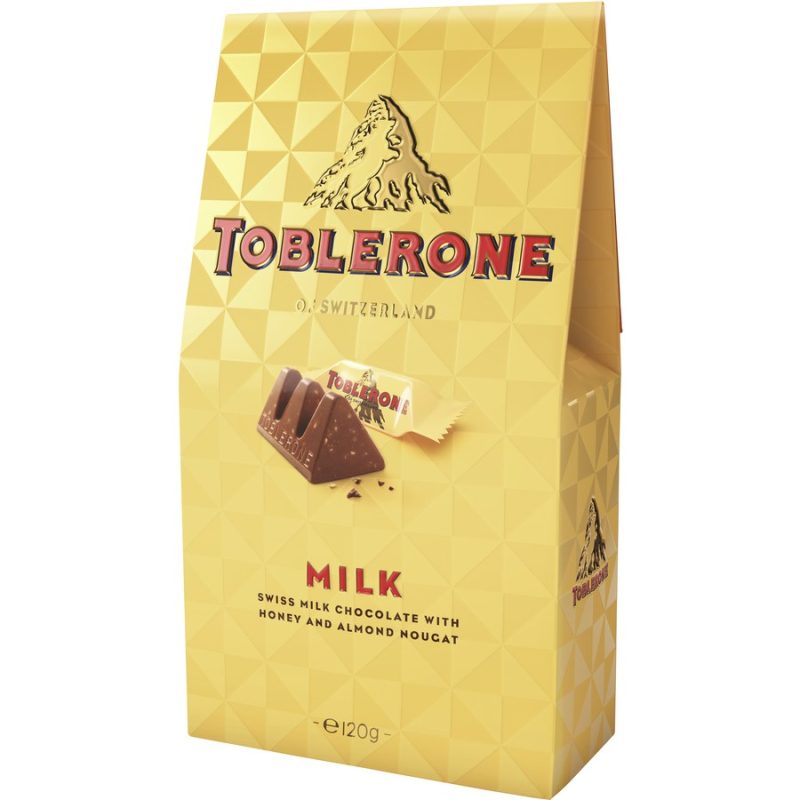 Toblerone Milk Chocolate With Honey Almond Nougat Gift Pouch Bag 120g