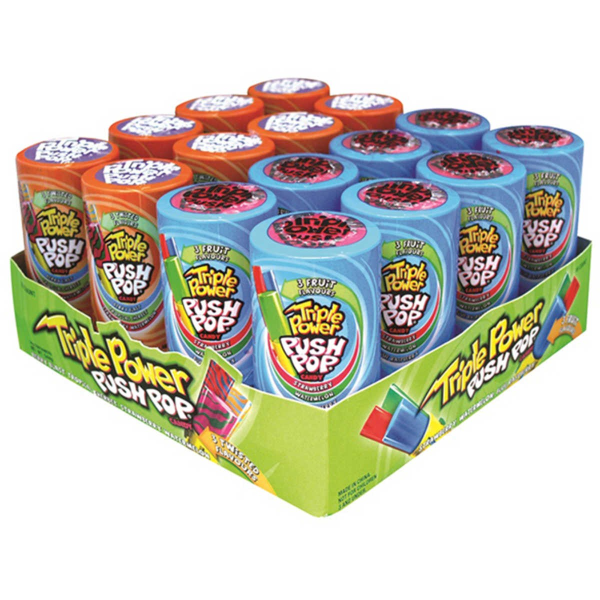 Triple Power Push Pop Candy for Kids 34g X 16 Units