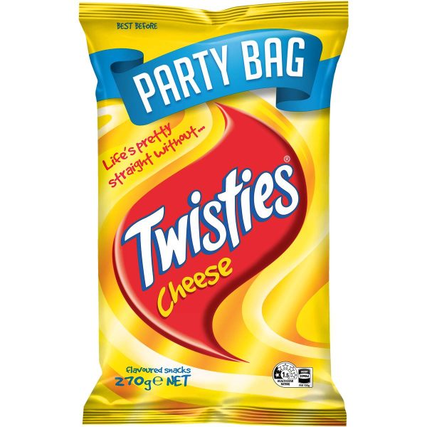 Twisties Cheese Chips Snacks Party Size Bag 270g