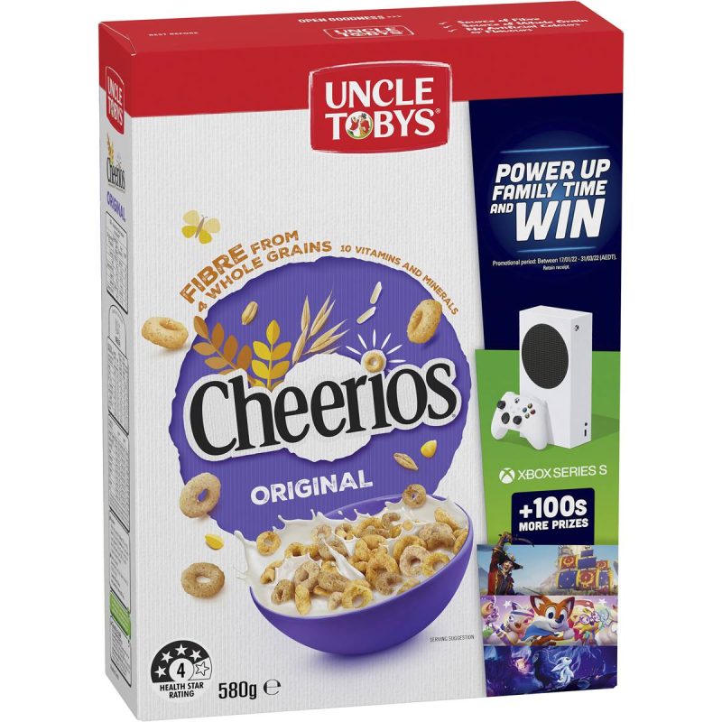 Uncle Tobys Cheerios Breakfast Cereal 580g