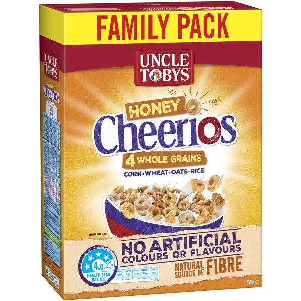 Uncle Tobys Cheerios Honey Breakfast Cereal 570g