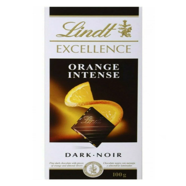 Lindt Excellence Dark Chocolate Orange Intense 100g block