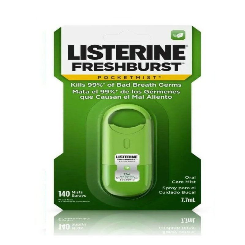 Listerine Pocket Mist Spray Mint Fresh Burst Green Fresh Breath 7.7ml Pack