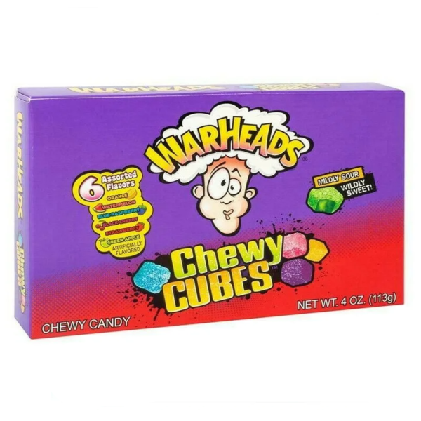 Warheads Cubes Sour Chewy Candy 113g Theatre Box X 12 Boxes