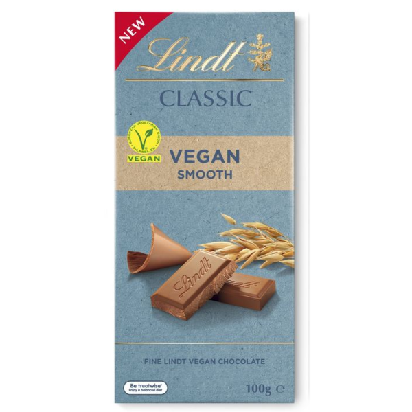 Lindt Classic Vegan Smooth Chocolate Block Dairy Free 100g