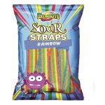 Lollinauts Sour Straps Rainbow Flavour Candy Lollies Pack 160g X 12 Bags