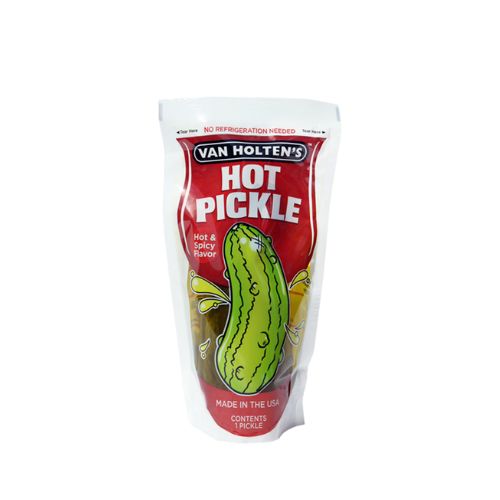 Van Holtens Jumbo Hot Spicy Pickle World Famous Pickles In a Pouch Pack