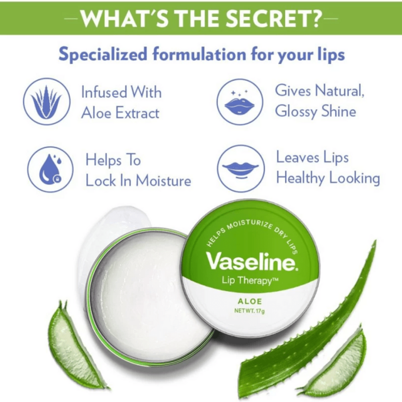 Vaseline Lip Therapy Petroleum Jelly Balm Aloe Vera 20g