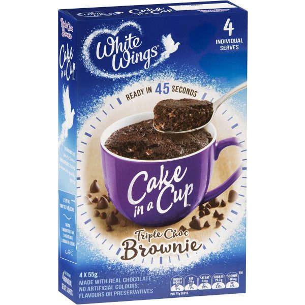 White Wings Cake In A Cup Triple Chocolate Brownie 4 Pack