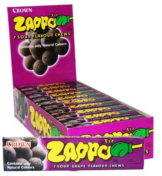 Zappo Sour Grape Flavour Chew Candy 26g X 60 Units