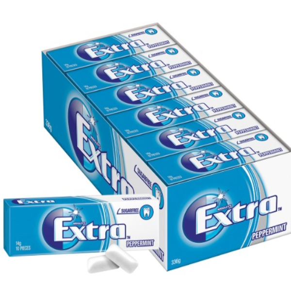 Wrigleys Extra Chewing Gum Peppermint 10 Pieces X 24 Pack