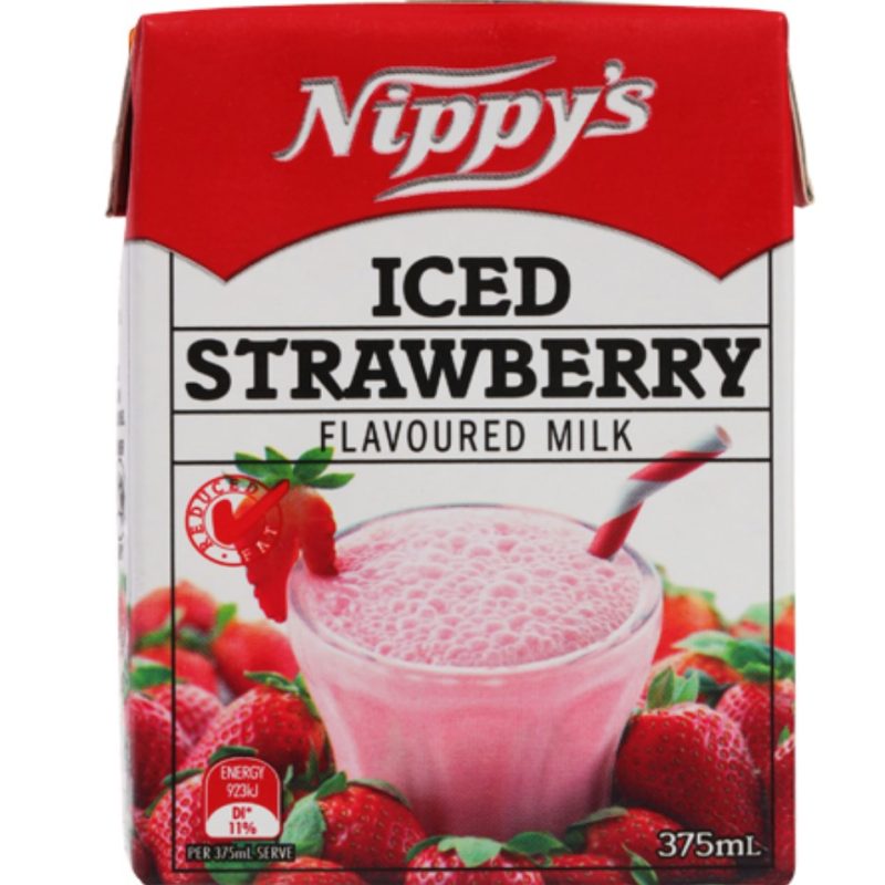 Nippys Iced Strawberry Flavoured Milk Carton 375ml X 12 Cartons