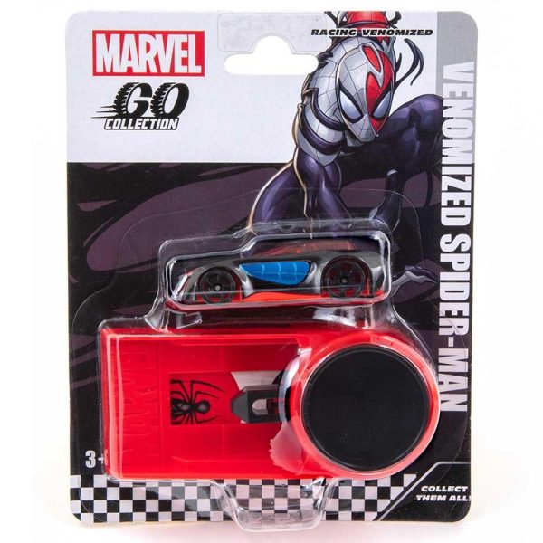 Marvel Go Spiderman Venomized Car Launcher Set Vehicle Playset