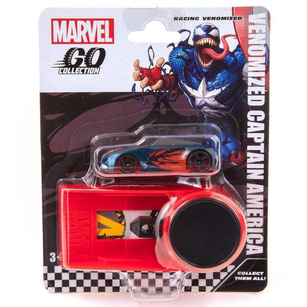 Marvel Go Captain America Venomized Car Launcher Set Vehicle Playset