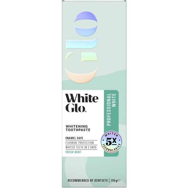 White Glo Professional Whitening Fresh Mint Toothpaste 115g