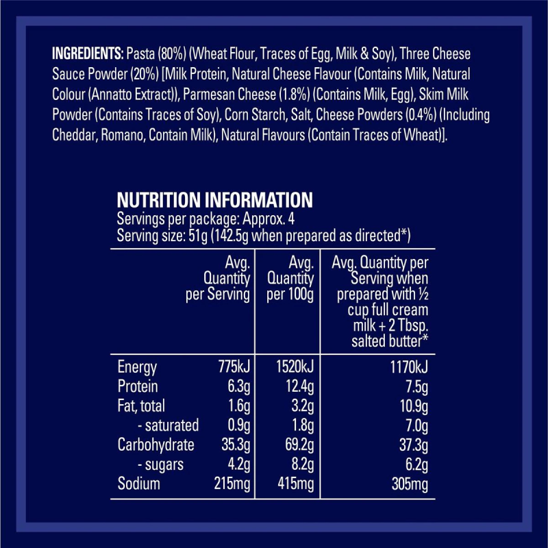 Kraft Mac and Cheese Macaroni Pasta Three Cheese Box 4 Pack 205g