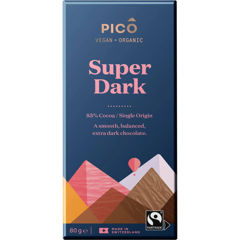 Pico Super Dark Vegan Organic Chocolate Block 80g