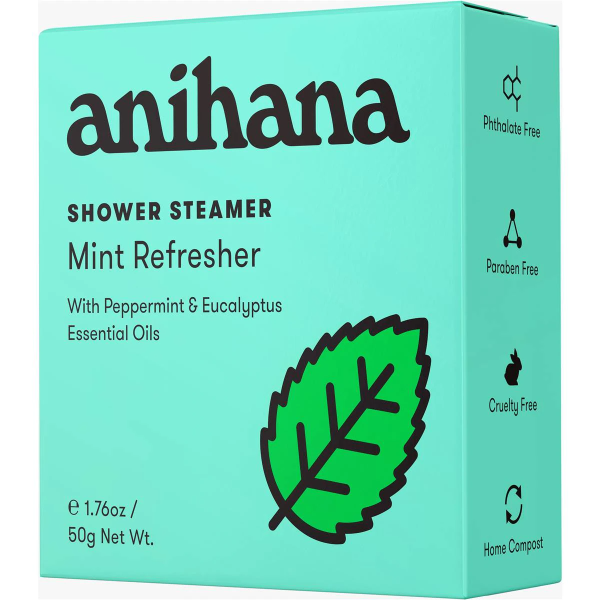 Anihana Shower Steamer Mint Refresher With Peppermint and Eucalyptus Essential Oil 50g