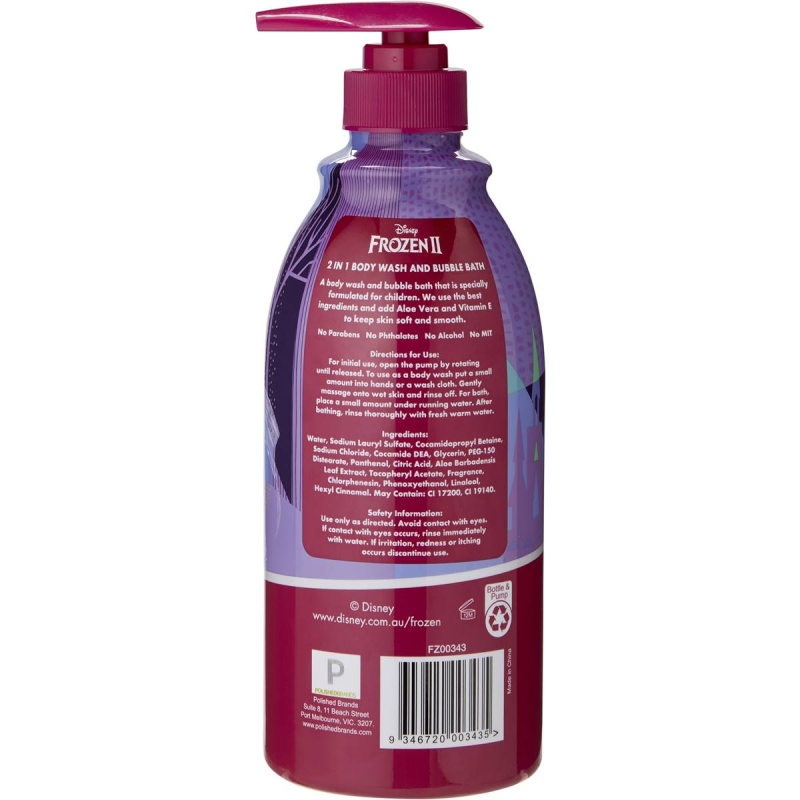 Disney Frozen Kids Gentle Body Wash and Bubble Bath Cotton Snow 700ml