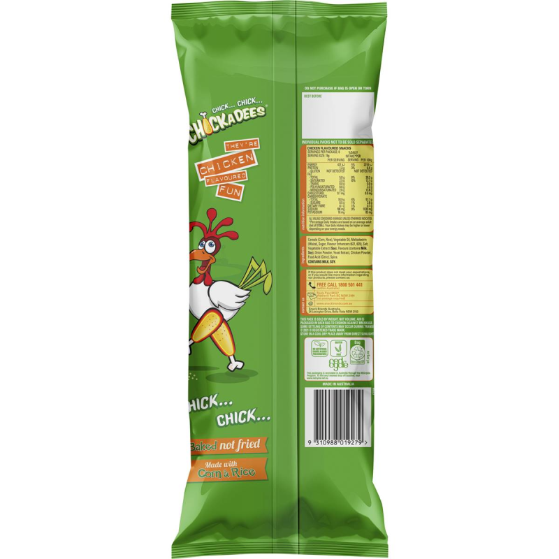 Chickadees Chicken Flavoured Chips Snacks Multi Pack 6 Packs