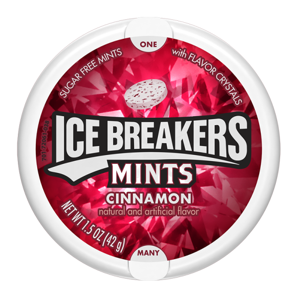 Ice Breakers Sugar Free Mints Cinnamon Flavour Tub 42g X 2 Tubs
