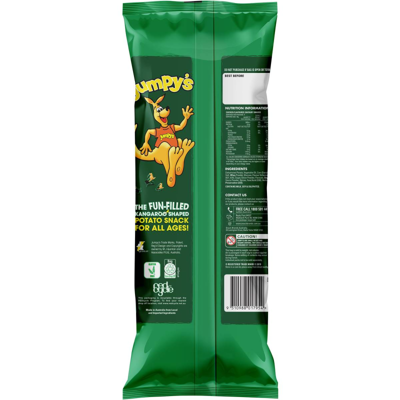 Jumpys Kangaroo Chicken Chips Snack 5 Pack