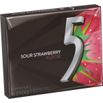 Wrigley 5 Gum Chewing Gum Sour Strawberry Flood Flavour 15 Pieces X 10 Pack - USA