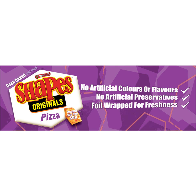 Arnotts Shapes Original Crackers Biscuits Pizza Box 190g