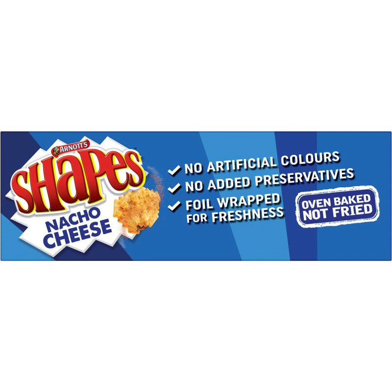 Arnotts Shapes Original Crackers Biscuits Nacho Cheese Box 160g