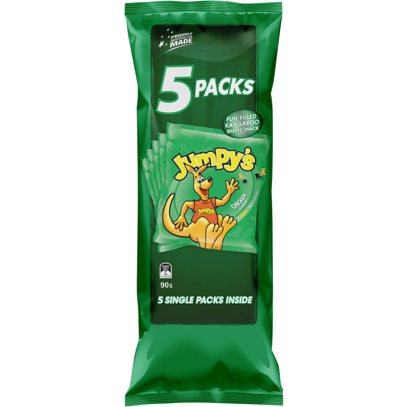 Jumpys Kangaroo Chicken Chips Snack 5 Pack