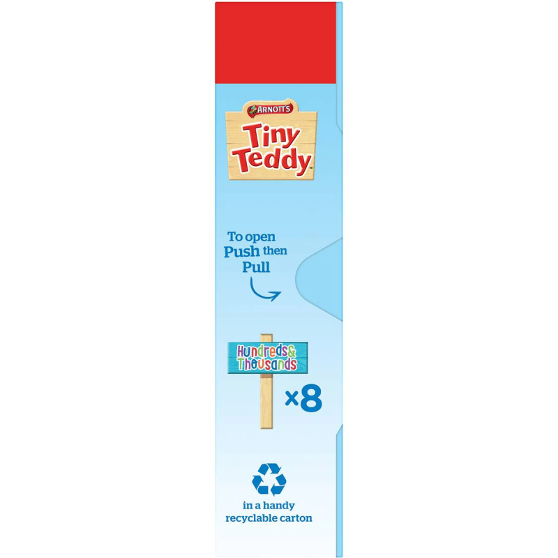 Arnotts Tiny Teddy Teddies Biscuits Hundreds and Thousands Box 8 Pack