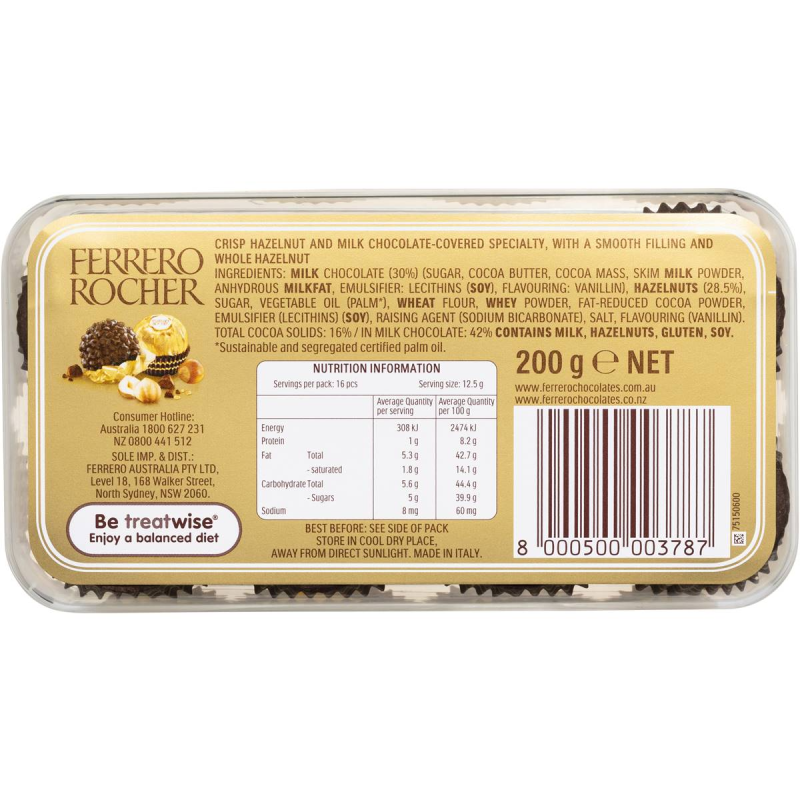 Ferrero Rocher Chocolate Balls Gift Box 16 Pack