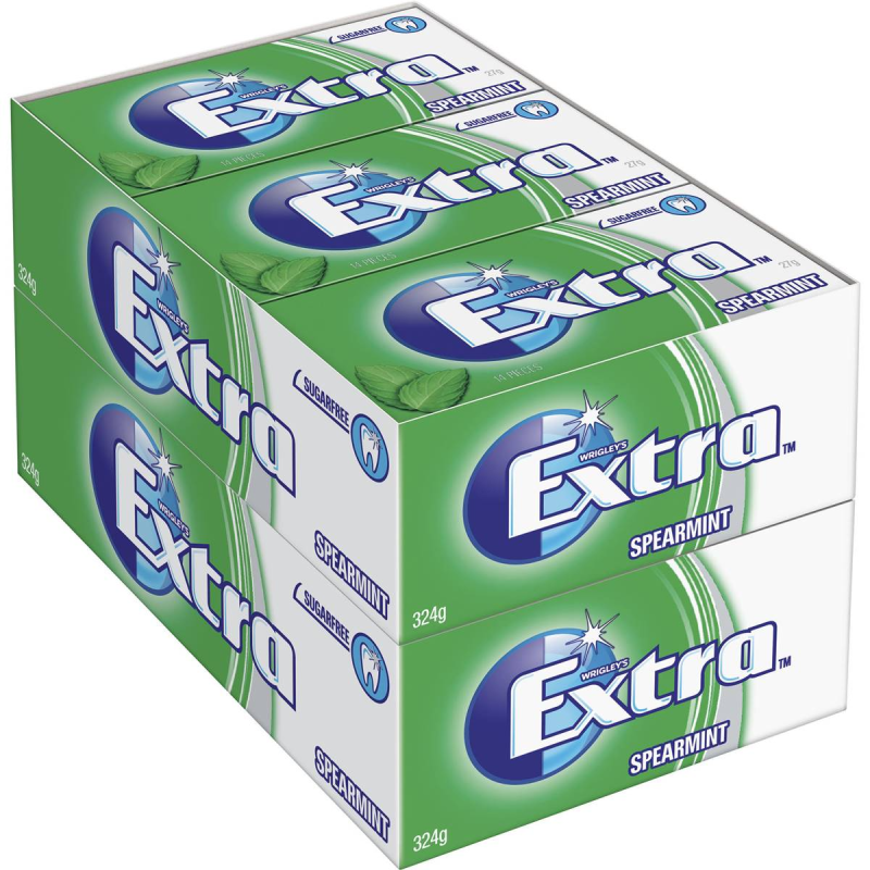 Wrigleys Extra Chewing Gum Spearmint Flavour 14 Pieces X 24 Pack