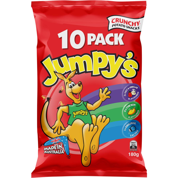 Jumpys Kangaroo Variety Chips Snack 10 Pack