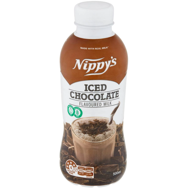 Nippys Iced Chocolate Flavoured Milk Bottle 500ml X 6 Bottles