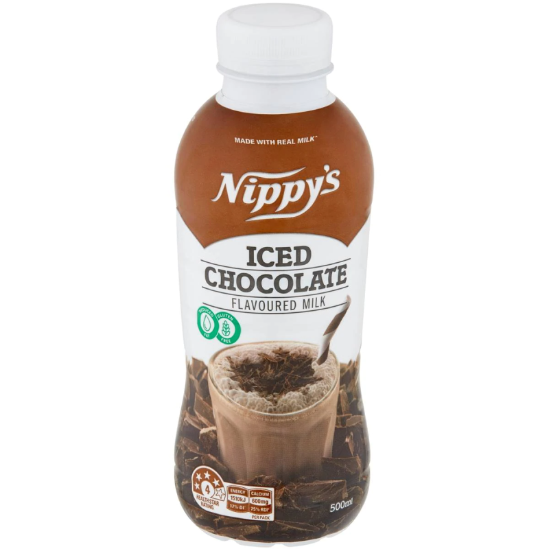 Nippys Iced Chocolate Flavoured Milk Bottle 500ml X 6 Bottles