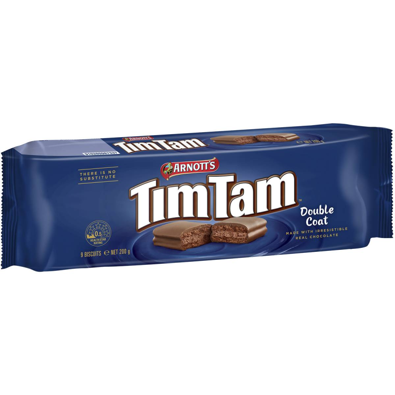Arnotts Tim Tam Chocolate Biscuits Double Coat 200g