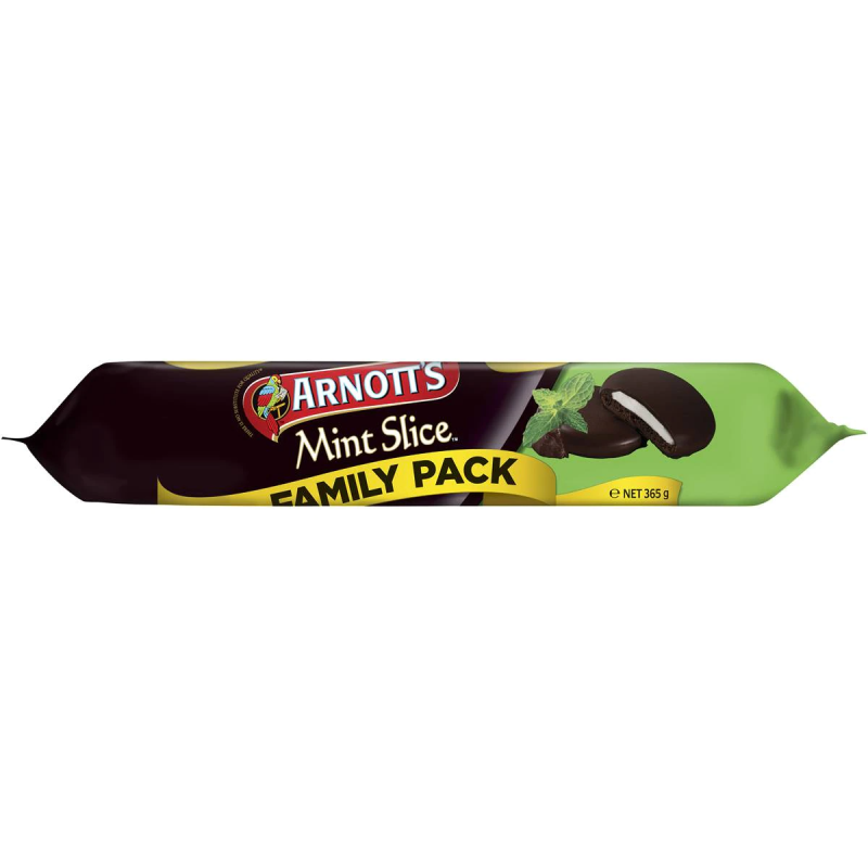 Arnotts Mint Slice Biscuits Family Pack 365g