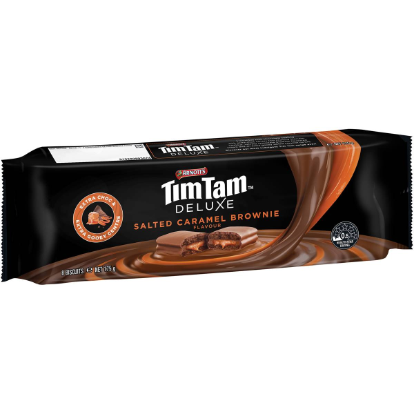 Arnotts Tim Tam Deluxe Salted Caramel Brownie Chocolate Biscuits 175g