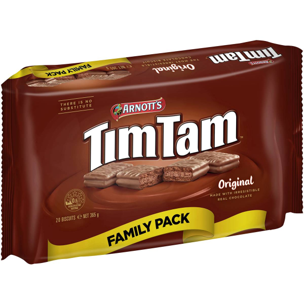Arnotts Tim Tam Chocolate Biscuits Original Family Pack 365g