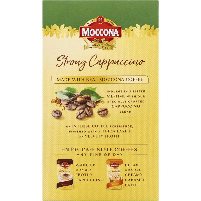 Moccona Coffee Strong Cappuccino Sachets 10 Pack