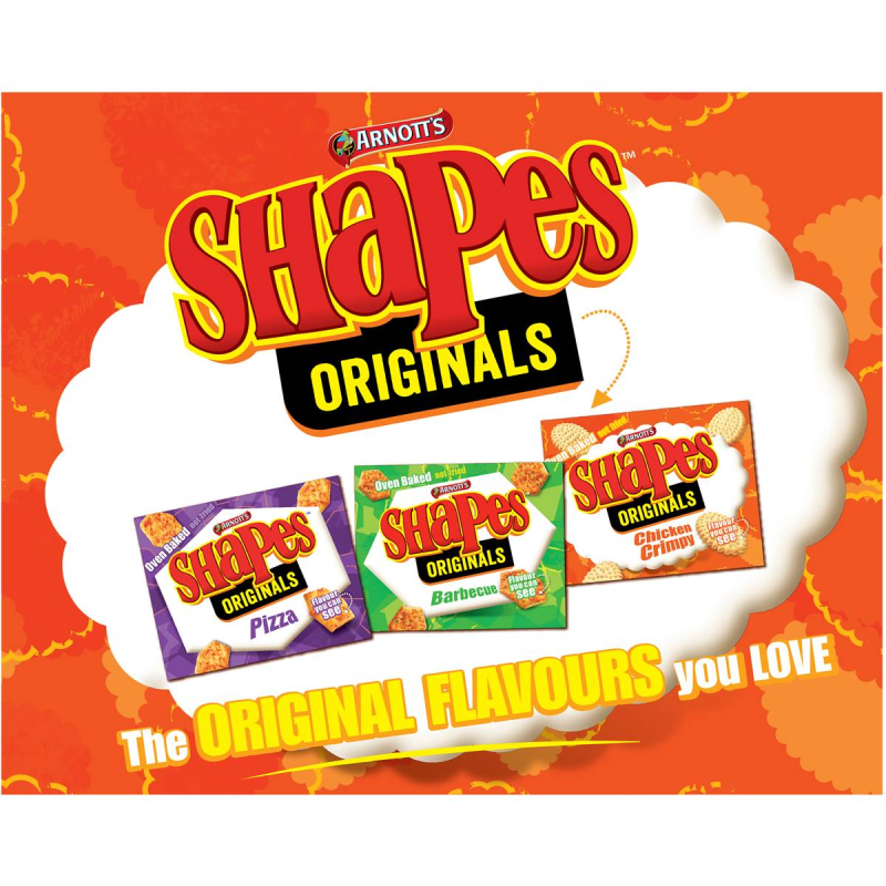 Arnotts Shapes Original Crackers Biscuits Chicken Crimpy Box 175g