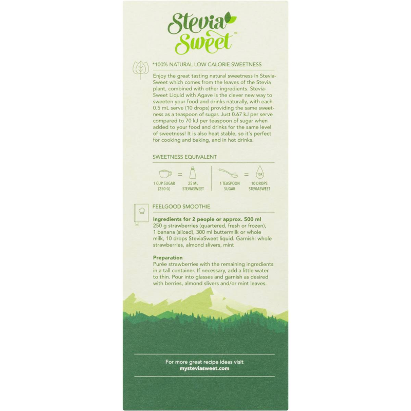 Splenda Stevia Sweet Liquid Natural Sweetener With Agave 125ml